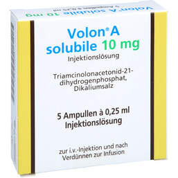 Abbildung: Volon A solubile 10 mg Injektionslösung 5X0.25 ml, Injektionslösung PZN 01218646