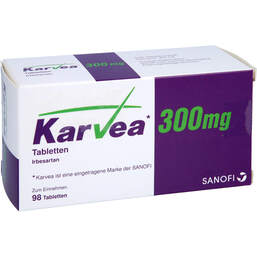 Abbildung: Karvea 300 mg Tabletten 98 St, Tabletten PZN 01230854