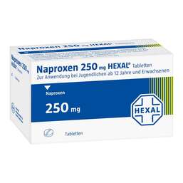 Abbildung: Naproxen 250 Hexal Tabletten 100 St, Tabletten PZN 01239565