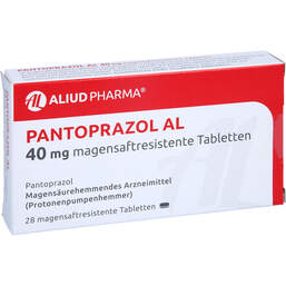 Abbildung: Pantoprazol AL 40 mg magensaftresistente Tabletten 28 St, Tabletten magensaftresistent PZN 01249210
