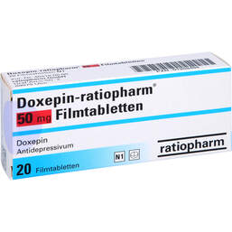 Abbildung: Doxepin ratiopharm 50 mg Filmtabletten 20 St, Filmtabletten PZN 01252494