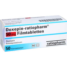 Abbildung: Doxepin ratiopharm 50 mg Filmtabletten 50 St, Filmtabletten PZN 01252502