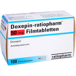 Abbildung: Doxepin ratiopharm 50 mg Filmtabletten 100 St, Filmtabletten PZN 01252519