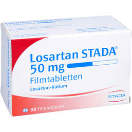 Abbildung: Losartan STADA 50mg Filmtabletten 98 St, Filmtabletten PZN 01254240
