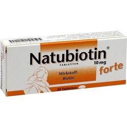 Abbildung: Natubiotin 10 mg forte Tabletten 20 St, Tabletten PZN 01259361