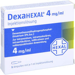Abbildung: Dexahexal 4 mg / 1 ml Injektionslösung 5X1 ml, Injektionslösung PZN 01276879