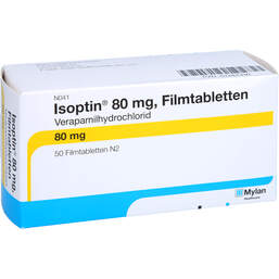 Abbildung: Isoptin 80 mg Filmtabletten 50 St, Filmtabletten PZN 01284330