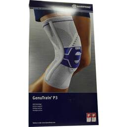 Abbildung: Genutrain Kniebandage P3 links Größe 1 titan Bandage, 1 St PZN 01285111
