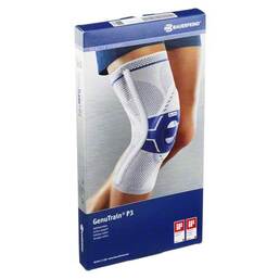 Abbildung: Genutrain Kniebandage P3 links Größe 3 titan 1 St, Bandage PZN 01285157