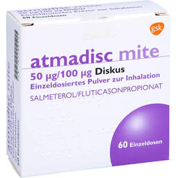 Abbildung: Atmadisc mite 50 µg / 100 60 St, Inhalationspulver PZN 01288405