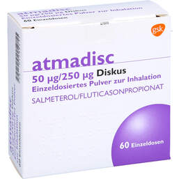 Abbildung: Atmadisc 50 µg / 250 µg 60 St, Inhalationspulver PZN 01288434