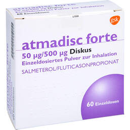 Abbildung: Atmadisc forte 50 µg / 500 60 St, Inhalationspulver PZN 01288457
