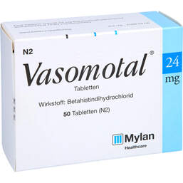 Abbildung: Vasomotal 24 mg Tabletten 50 St, Tabletten PZN 01289037