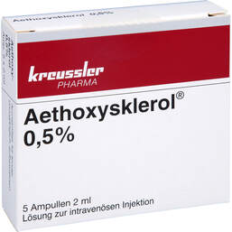 Abbildung: Aethoxysklerol 0,5% Injektionslösung 5X2 ml, Injektionslösung PZN 01291910