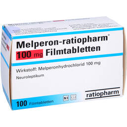 Abbildung: Melperon ratiopharm 100 mg Filmtabletten 100 St, Filmtabletten PZN 01296994