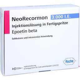 Abbildung: Neorecormon 3000 I.E. Injektionslösung in einer Fertigspritze 6 St, Injektionslösung PZN 01307812