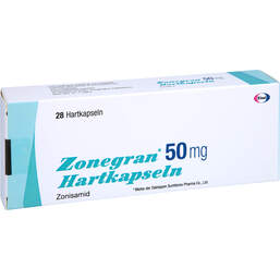 Abbildung: Zonegran 50 mg Hartkapseln 28 St, Hartkapseln PZN 01309633