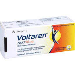 Abbildung: Voltaren rapid 50 mg überzogene Tabletten 12 St, Überzogene Tabletten PZN 01311038