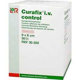 Abbildung: Curafix i.v. control Kanülenfixierpflaster 9x6cm Pflaster, 50 St PZN 01320563