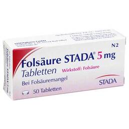 Abbildung: Folsäure STADA 5 mg Tabletten Tabletten, 50 St PZN 01328607
