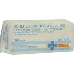 Abbildung: Schlitzkompressen Vlies 5x5c 100 St, Kompressen PZN 01330768