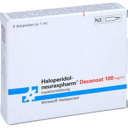 Abbildung: Haloperidol neuraxp. Decanoat 100mg / ml Injektionslösung 5X1 ml, Injektionslösung PZN 01332313