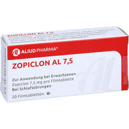 Abbildung: Zopiclon AL 7,5 Filmtabletten 20 St, Filmtabletten PZN 01332514