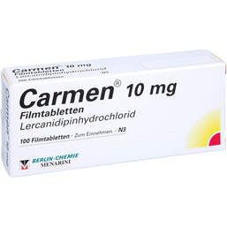 Abbildung: Carmen 10 mg Filmtabletten 100 St, Filmtabletten PZN 01339835