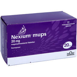 Abbildung: Nexium Mups 20 mg magensaftresistente Tabletten 60 St, Tabletten magensaftresistent PZN 01340117