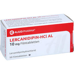 Abbildung: Lercanidipin HCL AL 10 mg Filmtabletten 50 St, Filmtabletten PZN 01343156