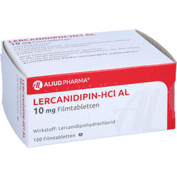 Abbildung: Lercanidipin HCL AL 10 mg Filmtabletten 100 St, Filmtabletten PZN 01344859