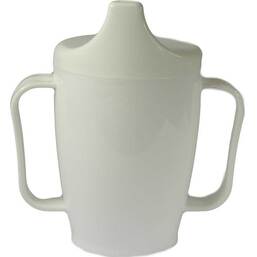 Abbildung: Einnehmebecher mit 2 Griffen + Deckel 12mm weiß 1 St PZN 01349785