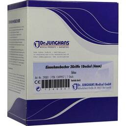 Abbildung: Einnehmebecher mit 2 Gri + DE 4mm blau 1 St PZN 01349957