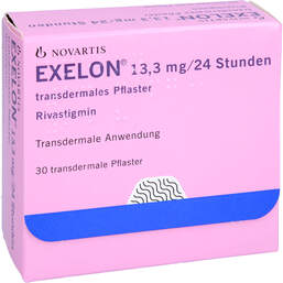 Abbildung: Exelon 13,3 mg / 24 Stunden transdermale Pflaster 30 St, Pflaster transdermal PZN 01352178