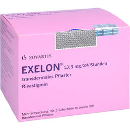 Abbildung: Exelon 13,3 mg / 24 Stunden transdermale Pflaster 90 St, Pflaster transdermal PZN 01352310
