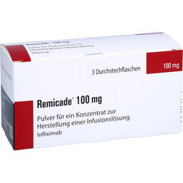 Abbildung: Remicade 100 mg Pulver zur Herstellung einer Infusionslösung 3 St, Pulver zur Herstellung eines Infusionslösungskonzentrates PZN 01359654