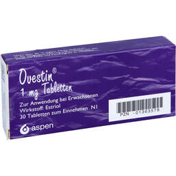 Abbildung: Ovestin 1 mg Tabletten 30 St, Tabletten PZN 01363578