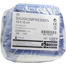 Abbildung: Saugkompressen unsteril 10x1 25 St, Kompressen PZN 01363816