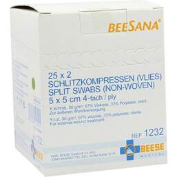 Abbildung: Schlitzkompressen Vlies 5x5c 25X2 St, Kompressen PZN 01364684