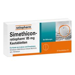 Abbildung: Simethicon ratiopharm 85 mg Kautabletten 20 St, Kautabletten PZN 01364773