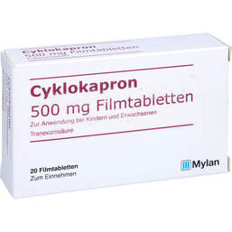 Abbildung: Cyklokapron Filmtabletten 20 St, Filmtabletten PZN 01380341