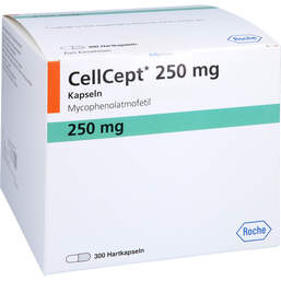 Abbildung: Cellcept 250 mg Kapseln 300 St, Hartkapseln PZN 01385410