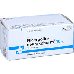Abbildung: Nicergolin neuraxpharm 10 mg Filmtabletten 100 St, Filmtabletten PZN 01391422