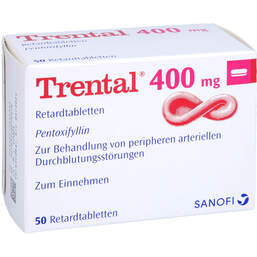 Abbildung: Trental 400 mg Retardtabletten 50 St, Retard-Tabletten PZN 01394455