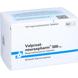 Abbildung: Valproat neuraxpharm 300 mg magensaftresistent Tabletten 100 St, Tabletten magensaftresistent PZN 01400492