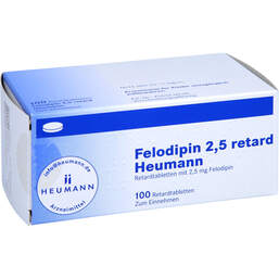 Abbildung: Felodipin 2,5 mg retard Heum 100 St, Retard-Tabletten PZN 01406201