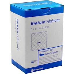 Abbildung: Biatain Alginate Kompressen 5x5 cm 30 St, Verband PZN 01406365