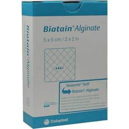 Abbildung: Biatain Alginate Kompressen 5x5 cm 10 St, Verband PZN 01406388