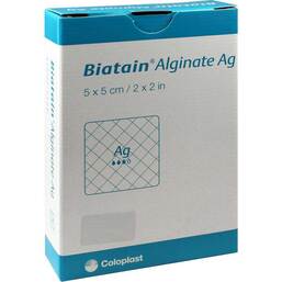 Abbildung: Biatain Alginate Ag Kompressen 5x5 cm mit Silber 10 St, Verband PZN 01406448