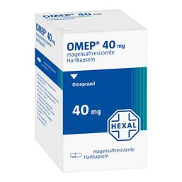 Abbildung: Omep 40 mg magensaftresistente Kapseln 100 St, Magensaftresistente Hartkapseln PZN 01406715